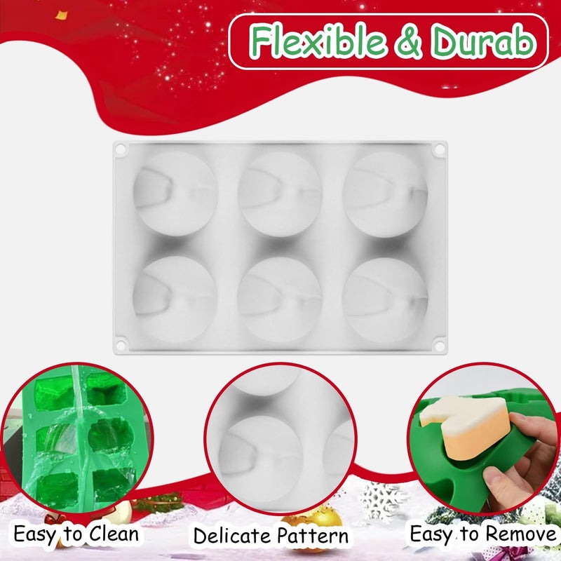 Mtruil 1 Pcs Christmas Silicone Molds 3D Xmas Hat Chocolate Molds Non-Stick Candle Bath Bomb Mold Christmas Baking Tray Cake Cupcake Backing Mold Soap Candy - Image 2